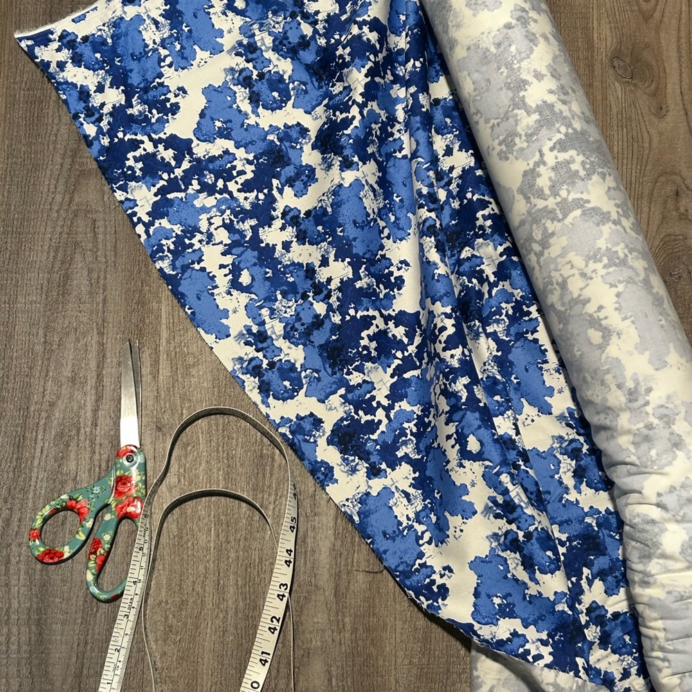 Blue and White Patterned Fabric